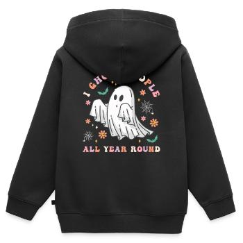 Halloween I Ghost People All Year Long - Kids Premium Organic Zip-up Hoodie - black - Back - AI Model Kid Male (0cm)