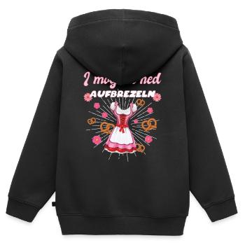I Mog Mi Ned Aufbrezeln Dirndl - Kinder Premium Organic Zip Hoodie - Schwarz - Hinten - AI Model Kid Male (0cm)