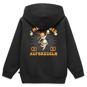 I Mog Mi Ned Aufbrezeln Dirndl - Kinder Premium Organic Zip Hoodie - Schwarz - Hinten - AI Model Kid Male (0cm)