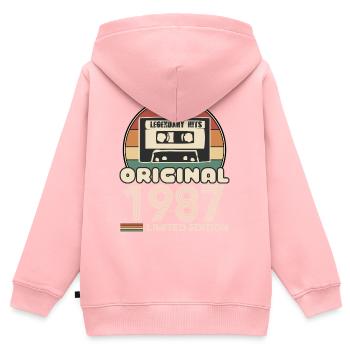 1987 - Kinder Premium Organic Zip Hoodie - Rosa - Hinten - AI Model Kid Female (0cm)