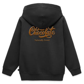 Schokolade Natürlich Süß Stolz Schwarze Frau - Kinder Premium Organic Zip Hoodie - Schwarz - Hinten - AI Model Kid Male (0cm)