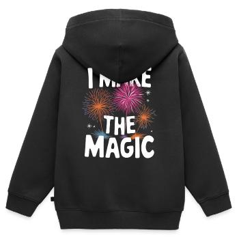 Pyrotechniker Feuerwerk Pyrotechnik - Kinder Premium Organic Zip Hoodie - Schwarz - Hinten - AI Model Kid Male (0cm)