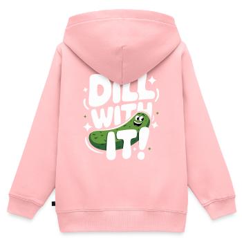 Concombre Cornichon Cornichon Nourriture Aneth - Sweat Premium à capuche zippé enfant bio - rose - Dos - AI Model Kid Female (0cm)