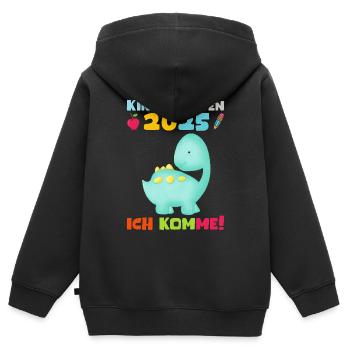 kiKindergarten 2025 Kids Gift Kita 2025 Décoration - Sweat Premium à capuche zippé enfant bio - noir - Dos - AI Model Kid Male (0cm)