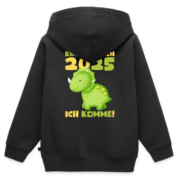 kiKindergarten 2025 Kids Gift Kita 2025 Décoration - Sweat Premium à capuche zippé enfant bio - noir - Dos - AI Model Kid Male (0cm)
