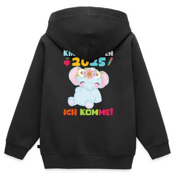 kiKindergarten 2025 Kids Gift Kita 2025 Décoration - Sweat Premium à capuche zippé enfant bio - noir - Dos - AI Model Kid Male (0cm)
