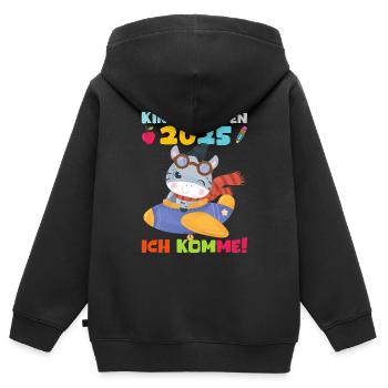 kiKindergarten 2025 Kids Gift Kita 2025 Décoration - Sweat Premium à capuche zippé enfant bio - noir - Dos - AI Model Kid Male (0cm)