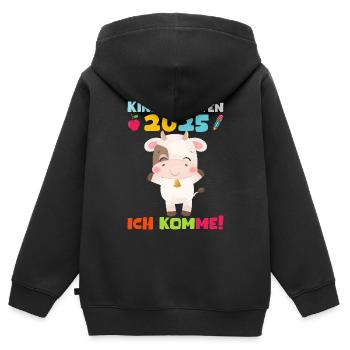 kiKindergarten 2025 Kids Gift Kita 2025 Décoration - Sweat Premium à capuche zippé enfant bio - noir - Dos - AI Model Kid Male (0cm)
