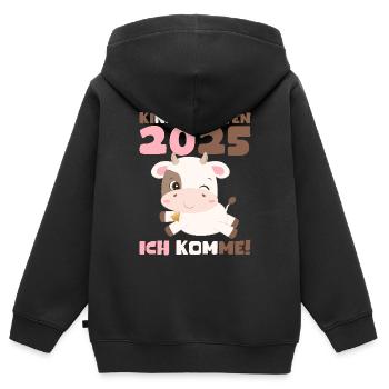 kiKindergarten 2025 Kids Gift Kita 2025 Décoration - Sweat Premium à capuche zippé enfant bio - noir - Dos - AI Model Kid Male (0cm)