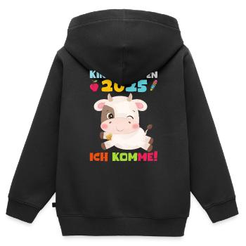 kiKindergarten 2025 Kids Gift Kita 2025 Décoration - Sweat Premium à capuche zippé enfant bio - noir - Dos - AI Model Kid Male (0cm)