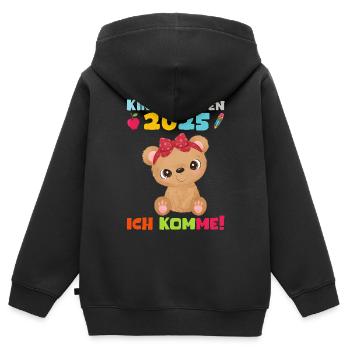 kiKindergarten 2025 Kids Gift Kita 2025 Décoration - Sweat Premium à capuche zippé enfant bio - noir - Dos - AI Model Kid Male (0cm)