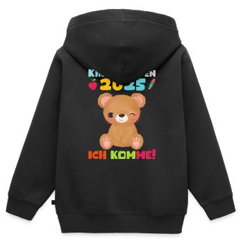 kiKindergarten 2025 Kids Gift Kita 2025 Décoration - Sweat Premium à capuche zippé enfant bio - noir - Dos - AI Model Kid Male (0cm)