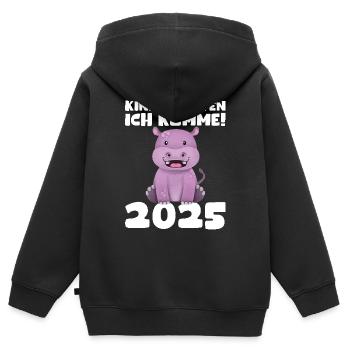 kiKindergarten 2025 Kids Gift Kita 2025 Décoration - Sweat Premium à capuche zippé enfant bio - noir - Dos - AI Model Kid Male (0cm)