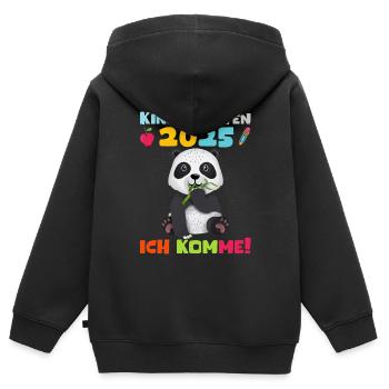 kiKindergarten 2025 Kids Gift Kita 2025 Décoration - Sweat Premium à capuche zippé enfant bio - noir - Dos - AI Model Kid Male (0cm)