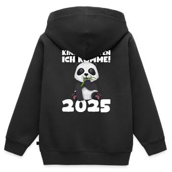 kiKindergarten 2025 Kids Gift Kita 2025 Décoration - Sweat Premium à capuche zippé enfant bio - noir - Dos - AI Model Kid Male (0cm)
