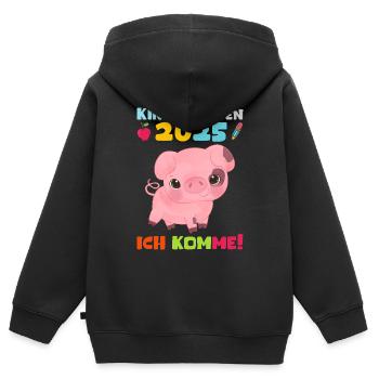 kiKindergarten 2025 Kids Gift Kita 2025 Décoration - Sweat Premium à capuche zippé enfant bio - noir - Dos - AI Model Kid Male (0cm)