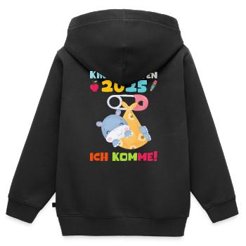 kiKindergarten 2025 Kids Gift Kita 2025 Décoration - Sweat Premium à capuche zippé enfant bio - noir - Dos - AI Model Kid Male (0cm)