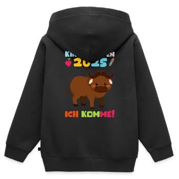 kiKindergarten 2025 Kids Gift Kita 2025 Décoration - Sweat Premium à capuche zippé enfant bio - noir - Dos - AI Model Kid Male (0cm)
