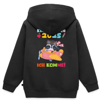 kiKindergarten 2025 Kids Gift Kita 2025 Décoration - Sweat Premium à capuche zippé enfant bio - noir - Dos - AI Model Kid Male (0cm)