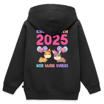 Kindergarten 2025 Kinder Geschenk Kita 2025 Deko - Kinder Premium Organic Zip Hoodie - Schwarz - Hinten - AI Model Kid Male (0cm)