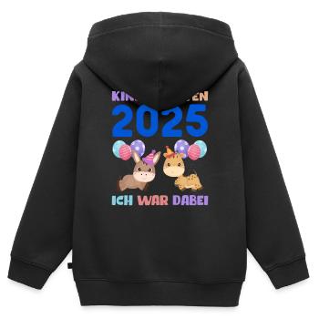 Kindergarten 2025 Kinder Geschenk Kita 2025 Deko - Kinder Premium Organic Zip Hoodie - Schwarz - Hinten - AI Model Kid Male (0cm)