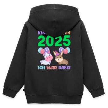 Kindergarten 2025 Kinder Geschenk Kita 2025 Deko - Kinder Premium Organic Zip Hoodie - Schwarz - Hinten - AI Model Kid Male (0cm)
