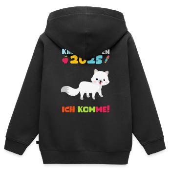 Kindergarten 2025 Kinder Geschenk Kita 2025 Deko - Kinder Premium Organic Zip Hoodie - Schwarz - Hinten - AI Model Kid Male (0cm)
