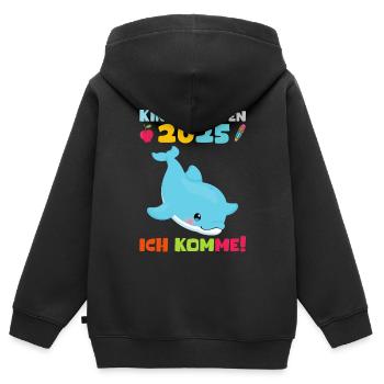 Kindergarten 2025 Kinder Geschenk Kita 2025 Deko - Kinder Premium Organic Zip Hoodie - Schwarz - Hinten - AI Model Kid Male (0cm)