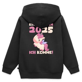 Kindergarten 2025 Girl Gift Kita 2025 Decoration - Kids Premium Organic Zip-up Hoodie - black - Back - AI Model Kid Male (0cm)