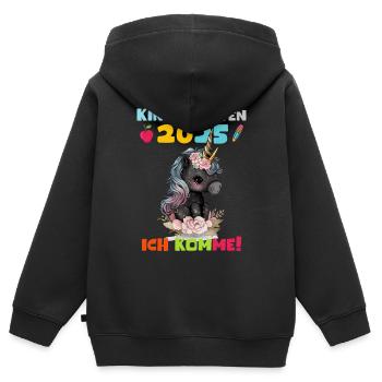Kindergarten 2025 Girl Gift Kita 2025 Decoration - Kids Premium Organic Zip-up Hoodie - black - Back - AI Model Kid Male (0cm)