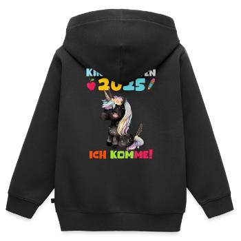 Kindergarten 2025 Girl Gift Kita 2025 Decoration - Kids Premium Organic Zip-up Hoodie - black - Back - AI Model Kid Male (0cm)