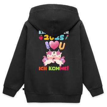 Kindergarten 2025 Mädchen Geschenk Kita 2025 Deko - Kinder Premium Organic Zip Hoodie - Schwarz - Hinten - AI Model Kid Male (0cm)