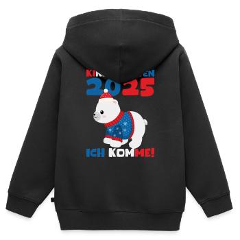 Kindergarten 2025 Children Gift Kita 2025 Decoration - Kids Premium Organic Zip-up Hoodie - black - Back - AI Model Kid Male (0cm)