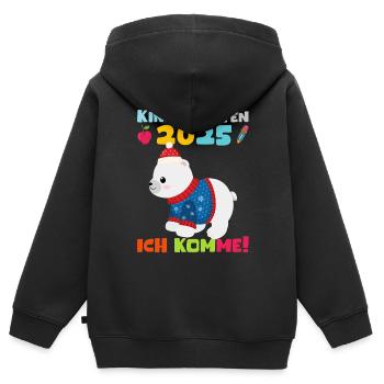 Kindergarten 2025 Kinder Geschenk Kita 2025 Deko - Kinder Premium Organic Zip Hoodie - Schwarz - Hinten - AI Model Kid Male (0cm)