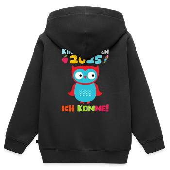 Kindergarten 2025 Kinder Geschenk Kita 2025 Deko - Kinder Premium Organic Zip Hoodie - Schwarz - Hinten - AI Model Kid Male (0cm)