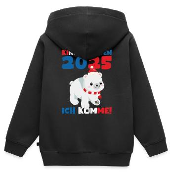 Kindergarten 2025 Kinder Geschenk Kita 2025 Deko - Kinder Premium Organic Zip Hoodie - Schwarz - Hinten - AI Model Kid Male (0cm)