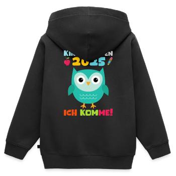 Kita de cadeaux pour enfants de la maternelle 2025 Décoration 2025 - Sweat Premium à capuche zippé enfant bio - noir - Dos - AI Model Kid Male (0cm)