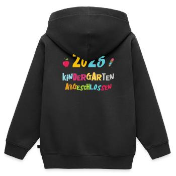 Abschied Kindergarten 2025 Geschenk Mädchen Jungen - Kinder Premium Organic Zip Hoodie - Schwarz - Hinten - AI Model Kid Male (0cm)