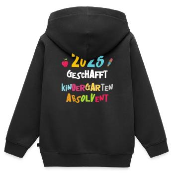 Abschied Kindergarten 2025 Geschenk Mädchen Jungen - Kinder Premium Organic Zip Hoodie - Schwarz - Hinten - AI Model Kid Male (0cm)