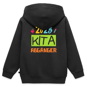 Abschied Kindergarten 2025 Geschenk Mädchen Jungen - Kinder Premium Organic Zip Hoodie - Schwarz - Hinten - AI Model Kid Male (0cm)