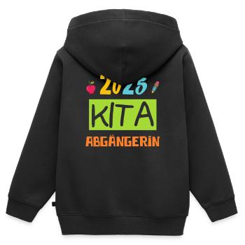 Abschied Kindergarten 2025 Geschenk Mädchen Jungen - Kinder Premium Organic Zip Hoodie - Schwarz - Hinten - AI Model Kid Male (0cm)
