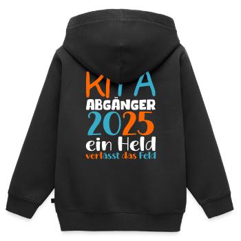 Abschied Kindergarten 2025 Geschenk Mädchen Jungen - Kinder Premium Organic Zip Hoodie - Schwarz - Hinten - AI Model Kid Male (0cm)