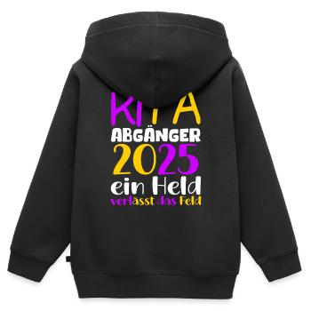 Abschied Kindergarten 2025 Geschenk Mädchen Jungen - Kinder Premium Organic Zip Hoodie - Schwarz - Hinten - AI Model Kid Male (0cm)