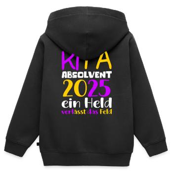 Abschied Kindergarten 2025 Geschenk Mädchen Jungen - Kinder Premium Organic Zip Hoodie - Schwarz - Hinten - AI Model Kid Male (0cm)