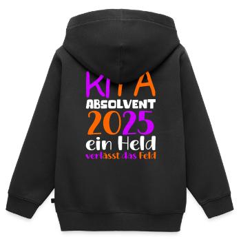 Farewell Kindergarten 2025 Gift Girl Boys - Kids Premium Organic Zip-up Hoodie - black - Back - AI Model Kid Male (0cm)
