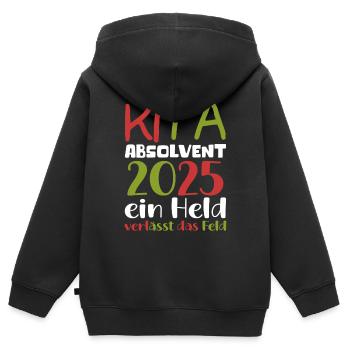 Farewell Kindergarten 2025 Gift Girls Boys - Kids Premium Organic Zip-up Hoodie - black - Back - AI Model Kid Male (0cm)