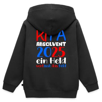 Abschied Kindergarten 2025 Geschenk Mädchen Jungen - Kinder Premium Organic Zip Hoodie - Schwarz - Hinten - AI Model Kid Male (0cm)
