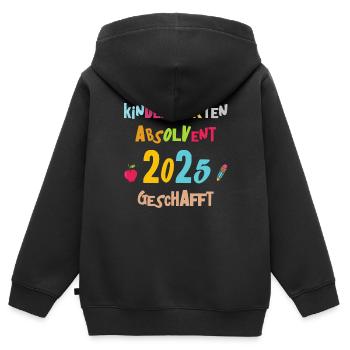 Abschied Kindergarten 2025 Geschenk Mädchen Jungen - Kinder Premium Organic Zip Hoodie - Schwarz - Hinten - AI Model Kid Male (0cm)