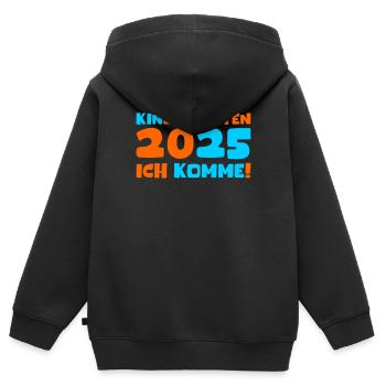 Jardin d’enfants 2025 Cadeau Kita 2025 Décoration - Sweat Premium à capuche zippé enfant bio - noir - Dos - AI Model Kid Male (0cm)