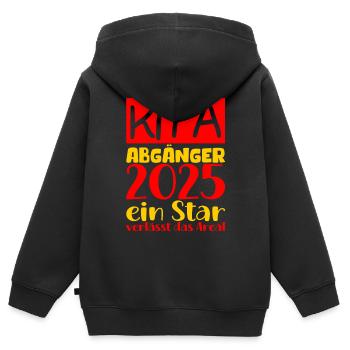 Abschied Kindergarten 2025 Geschenk Mädchen Jungen - Kinder Premium Organic Zip Hoodie - Schwarz - Hinten - AI Model Kid Male (0cm)